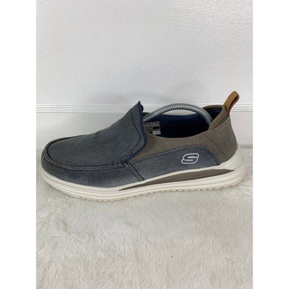 Skechers Men’s Proven Evers Slip On Size 10.5 Navy Casual Comfort Shoes - Picture 4 of 10